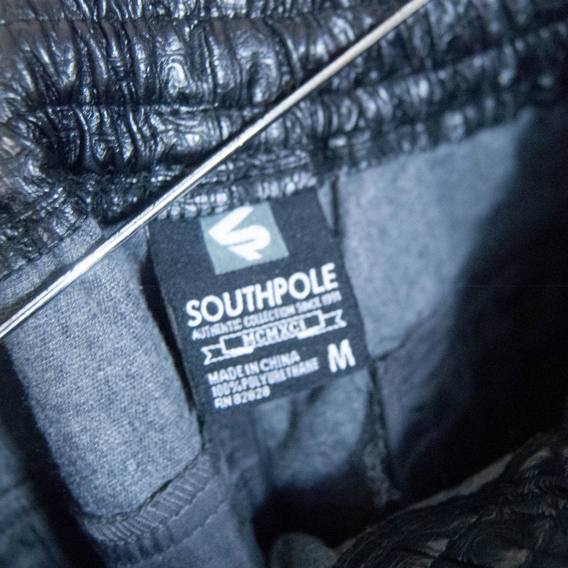 00's Pleather Black Joggers  by South Pole