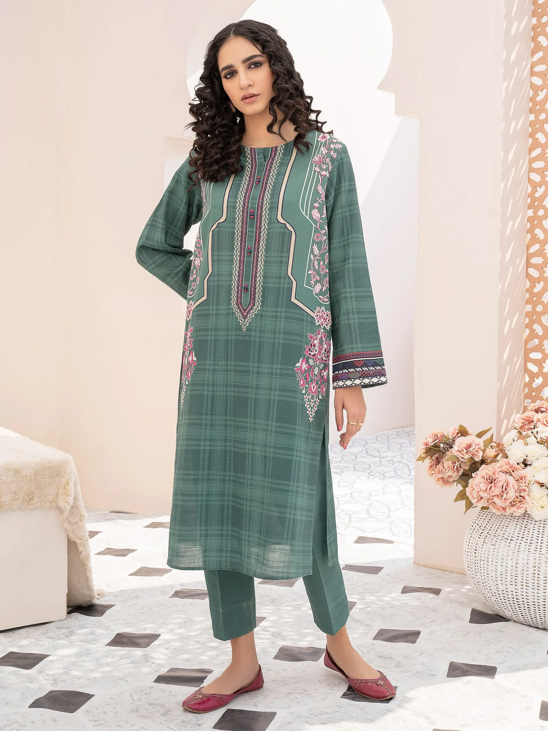 2 Piece Embroidered Khaddar Suit