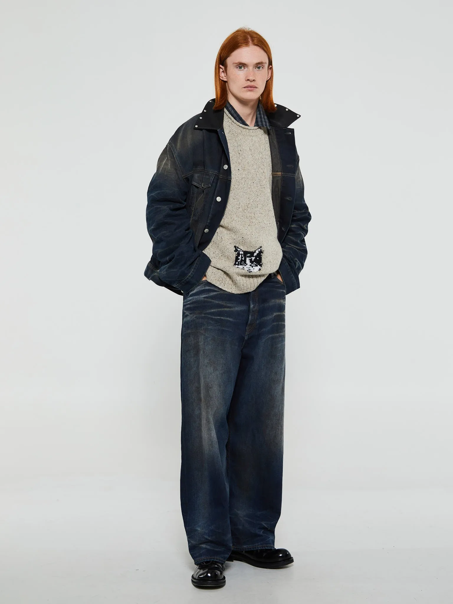 2023M Super Baggy Fit Jeans in Dark Blue