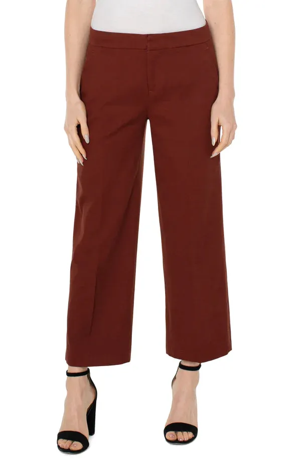 27" Wide Leg Ankle Trouser | Brunette