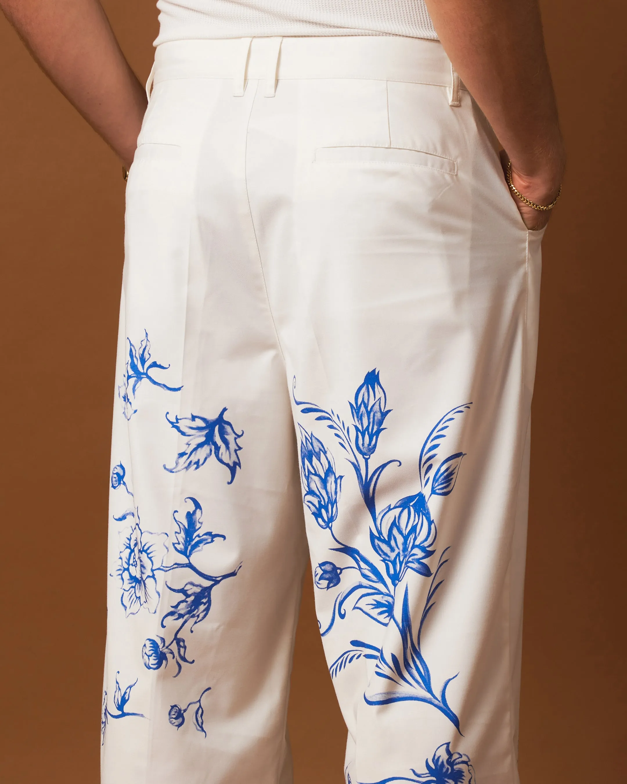 404 Ceramic Flare Trousers Off White