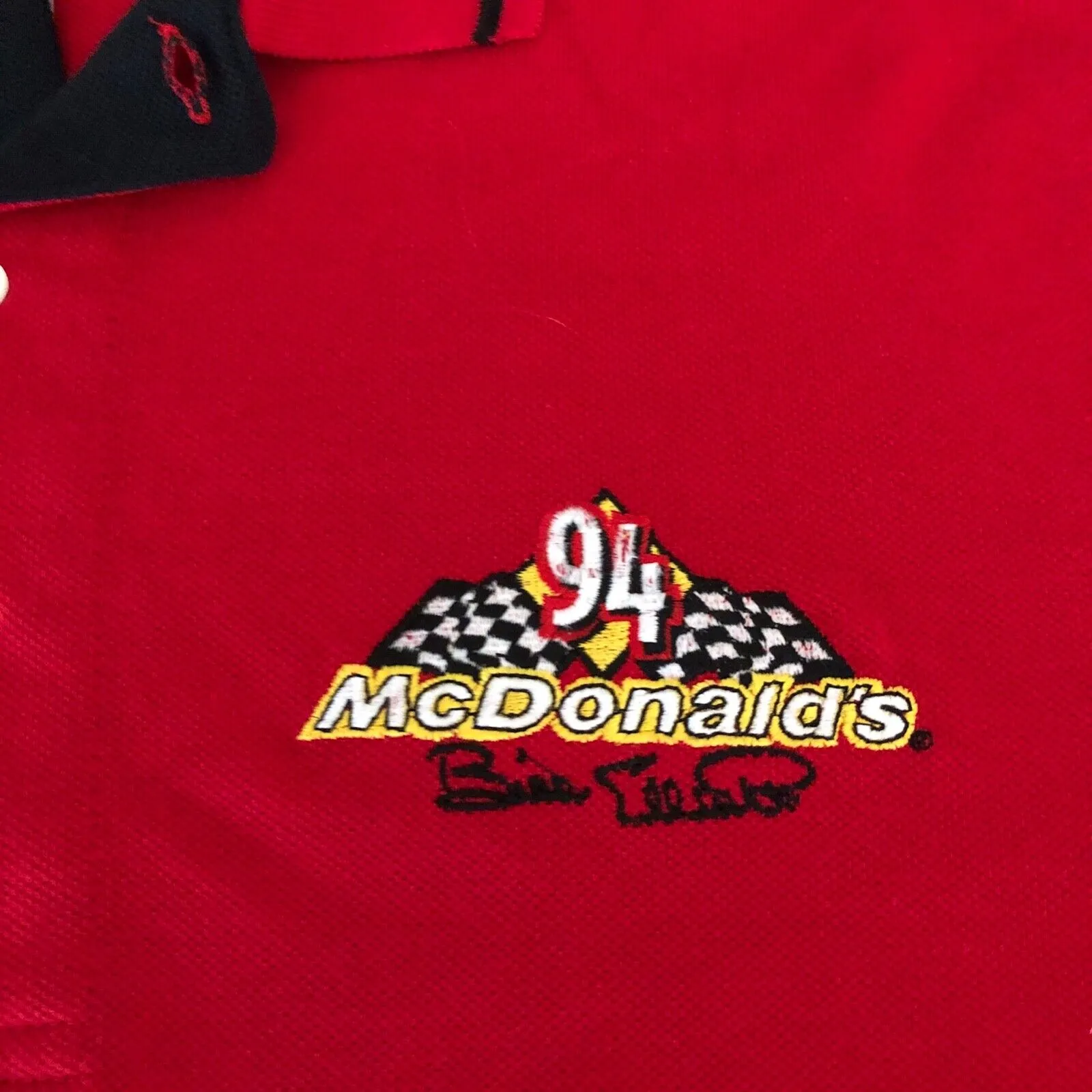 #94 Nascar Mcdonalds Bill Elliott Mens Polo Shirt Apparel Med by Racing Champions