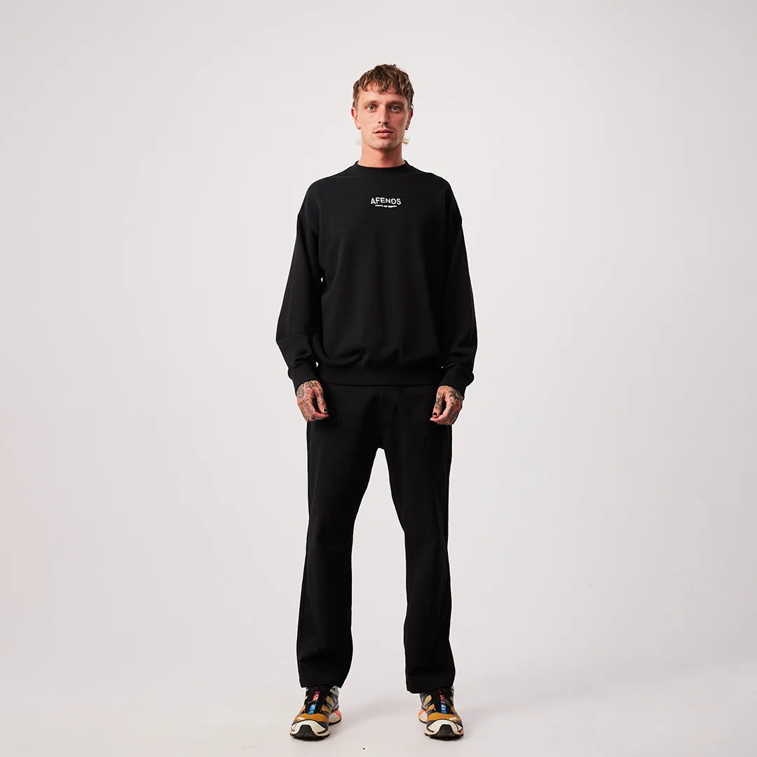 AFENDS Mens Spaced - Crew Neck Jumper - Black