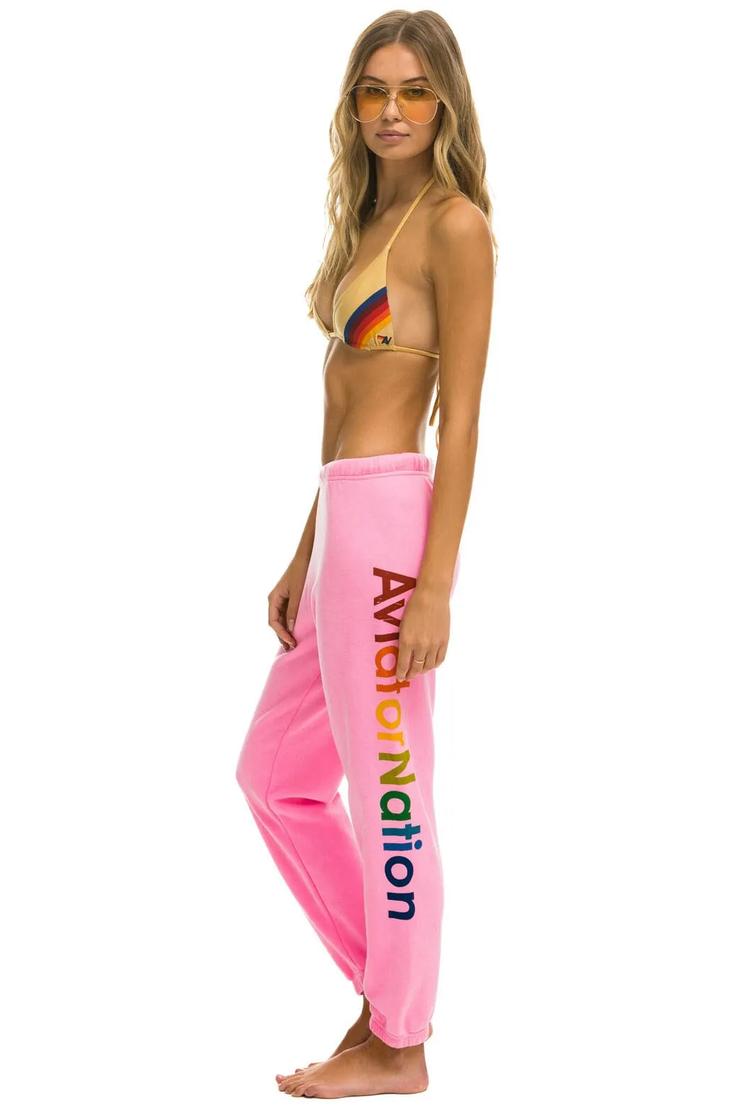 AVIATOR NATION MIAMI SWEATPANTS - NEON PINK