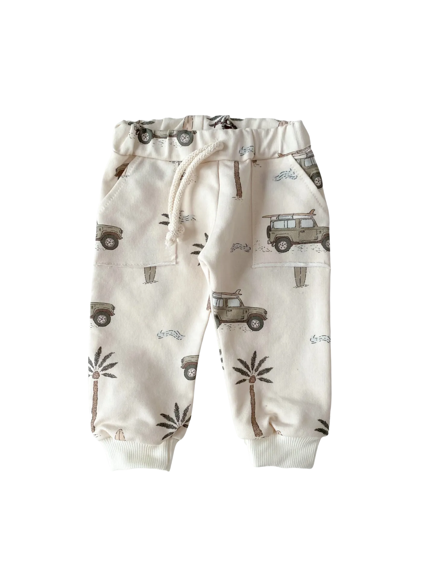 Baby sweatpants / cars & palm trees