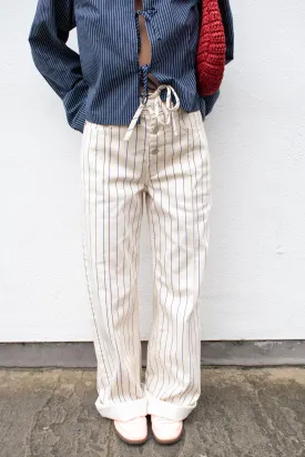 Baum Und Pferdgarten Ninia White Sand Pinstripe Trousers