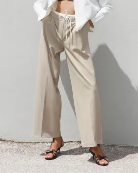 BEIGE WIDE LEG TROUSERS