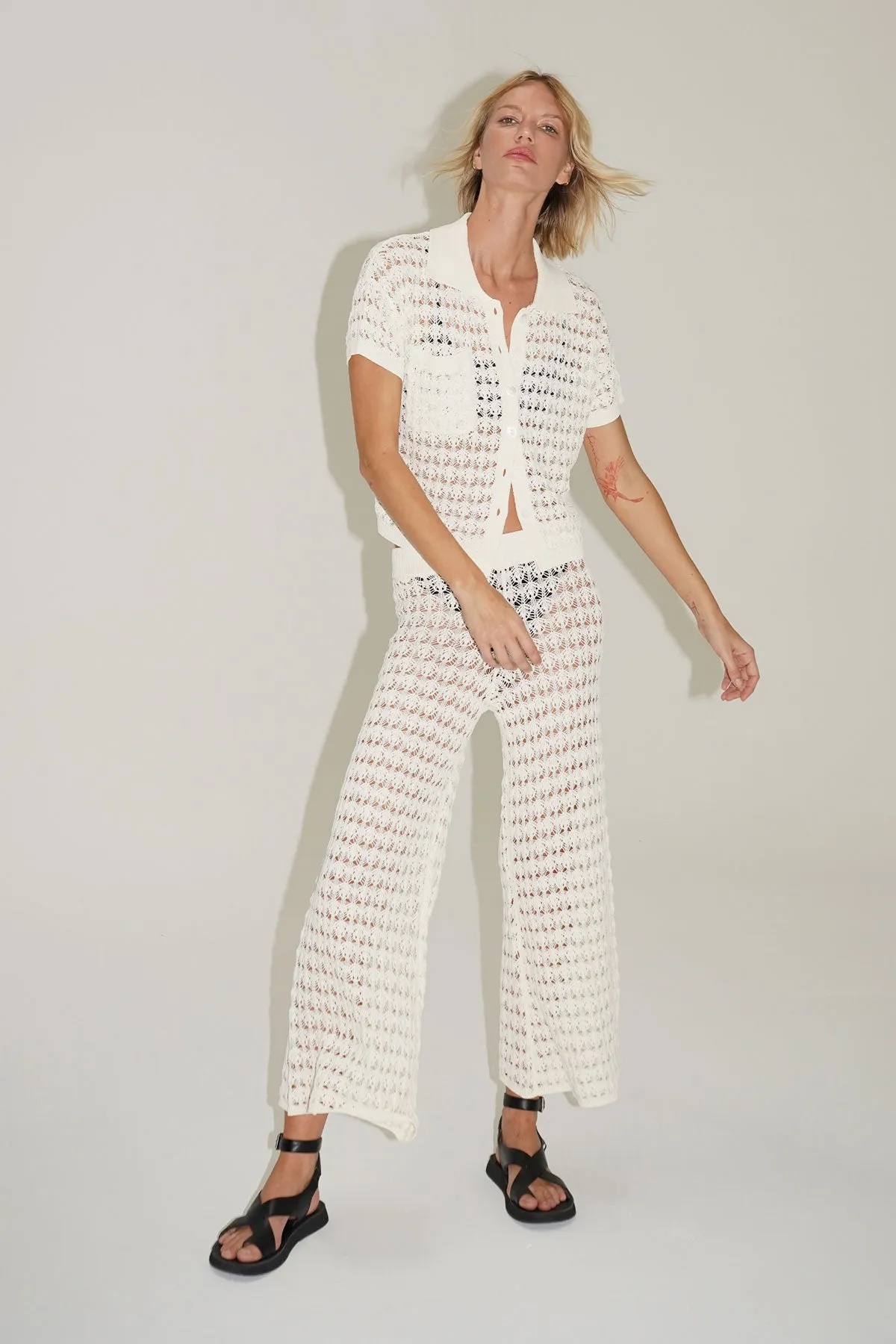 Bianca Crochet Pant - Natural