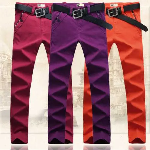 Big Size 30-44 Fashion Korean Casual Straight Slim Pants Men's  Solid Color Trousers