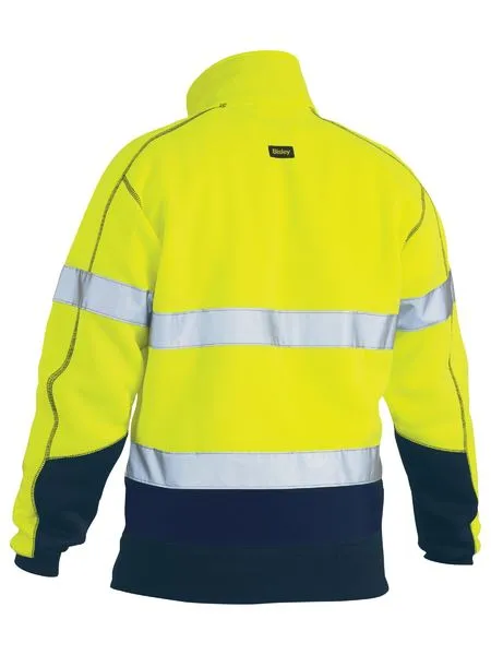 Bisley Hi Vis 2 Tone Taped 1/4 Zip Fleecer Pullover c/w Sherpa Lining BK6987T