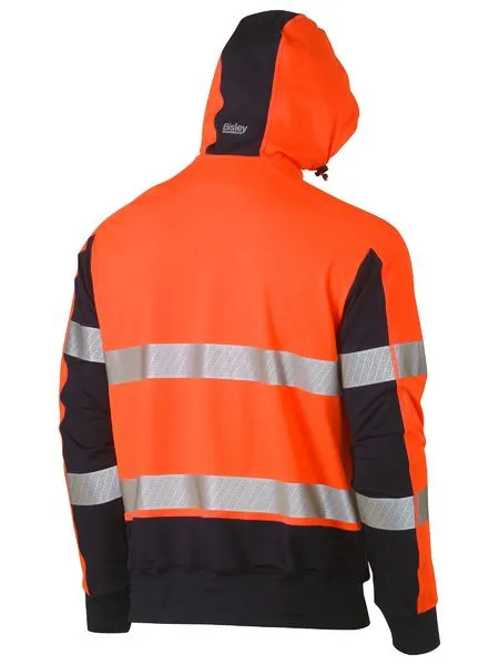 Bisley Hi Vis 2 Tone Taped Contrast 4 Way Stretchy Hoodie BK6815T