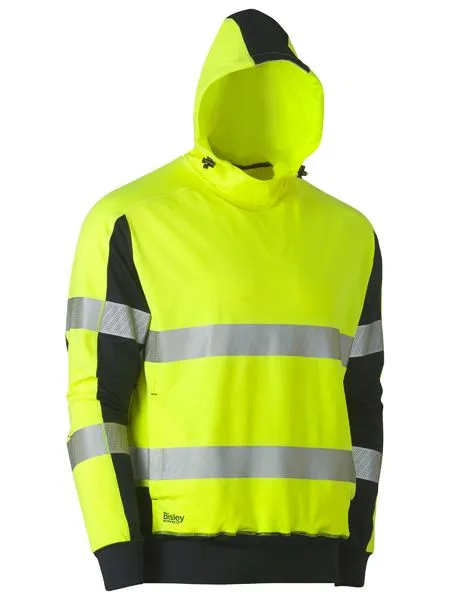 Bisley Hi Vis 2 Tone Taped Contrast 4 Way Stretchy Hoodie BK6815T