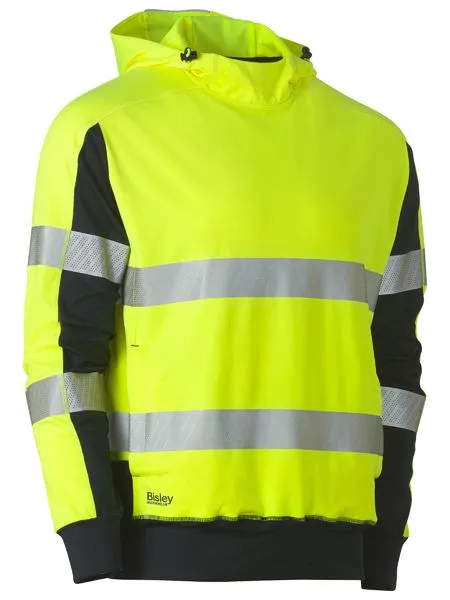 Bisley Hi Vis 2 Tone Taped Contrast 4 Way Stretchy Hoodie BK6815T