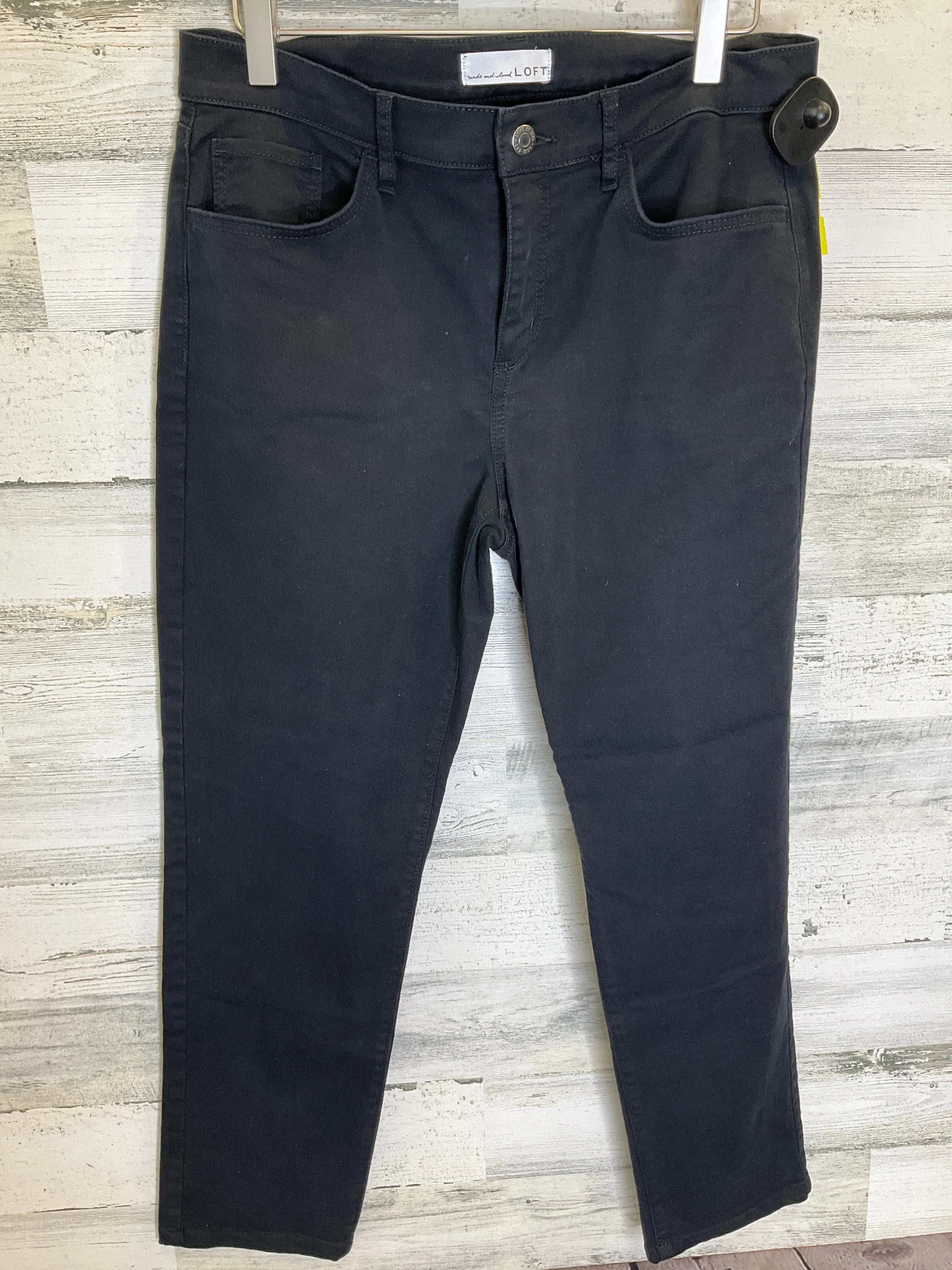 Black Jeans Straight Loft, Size 8