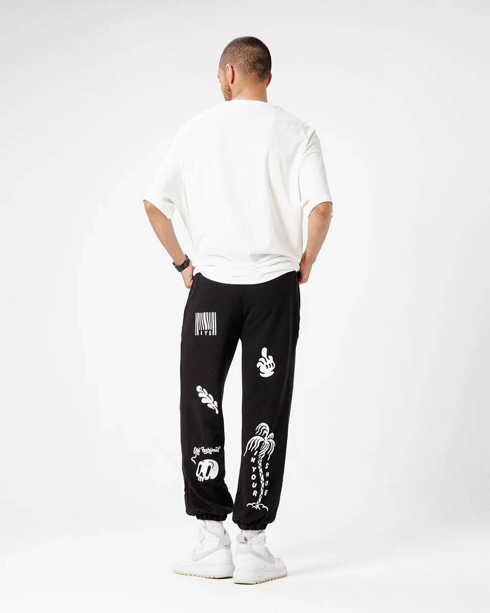 Black Printed Swants (Sweatpants)