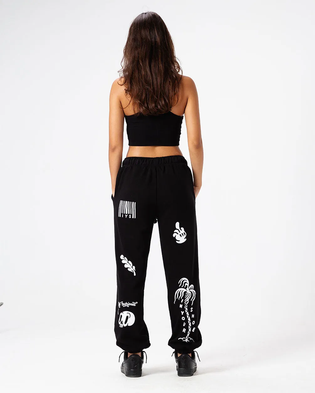 Black Printed Swants (Sweatpants)