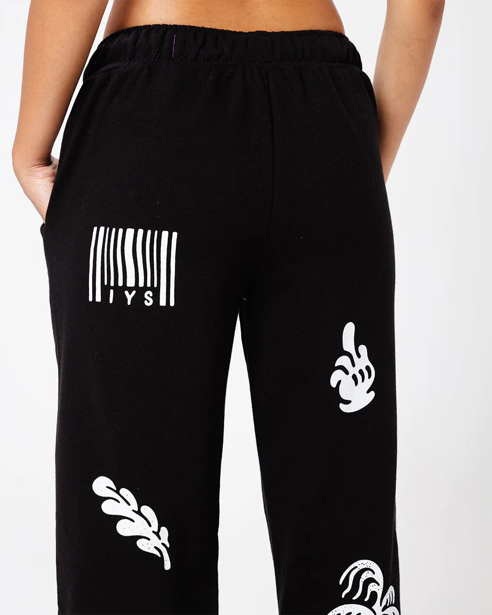 Black Printed Swants (Sweatpants)