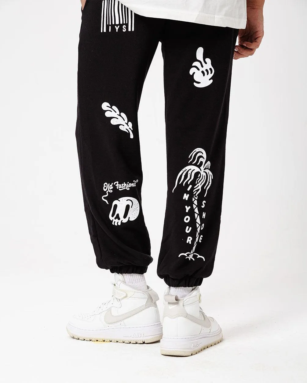 Black Printed Swants (Sweatpants)