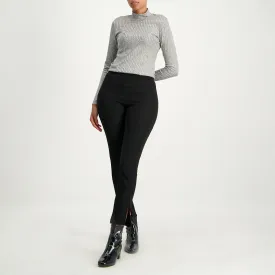 Black Tapered Pant With Slit