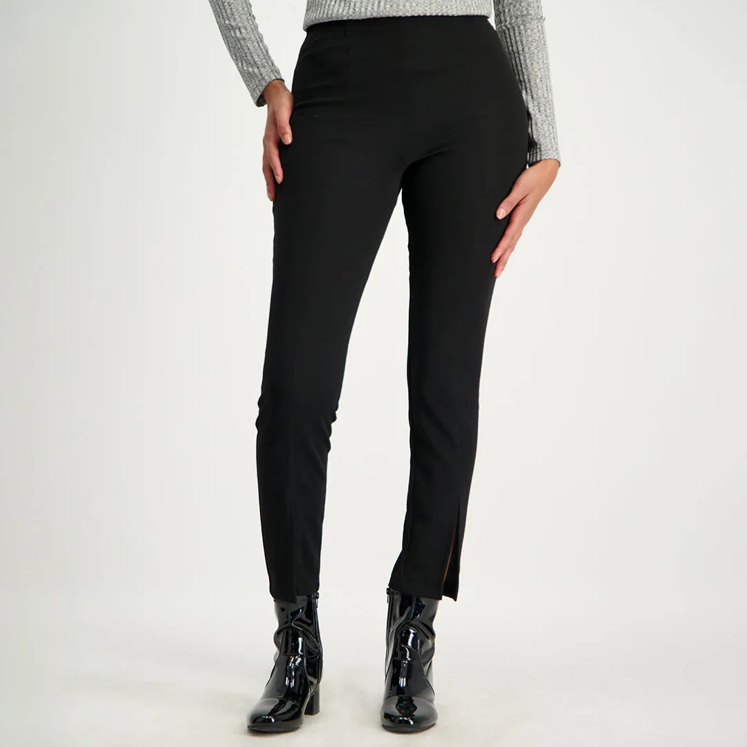 Black Tapered Pant With Slit