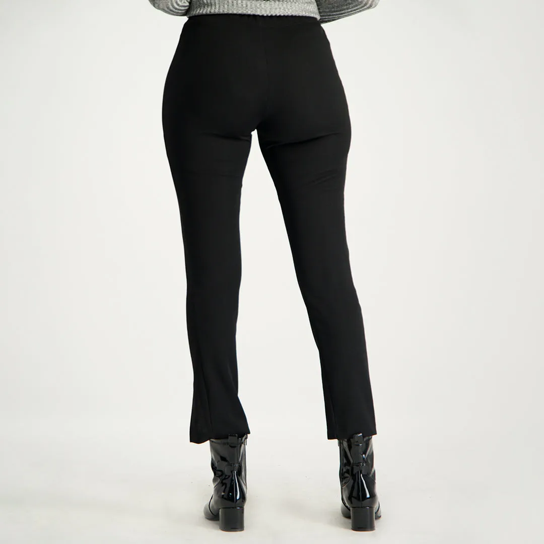 Black Tapered Pant With Slit