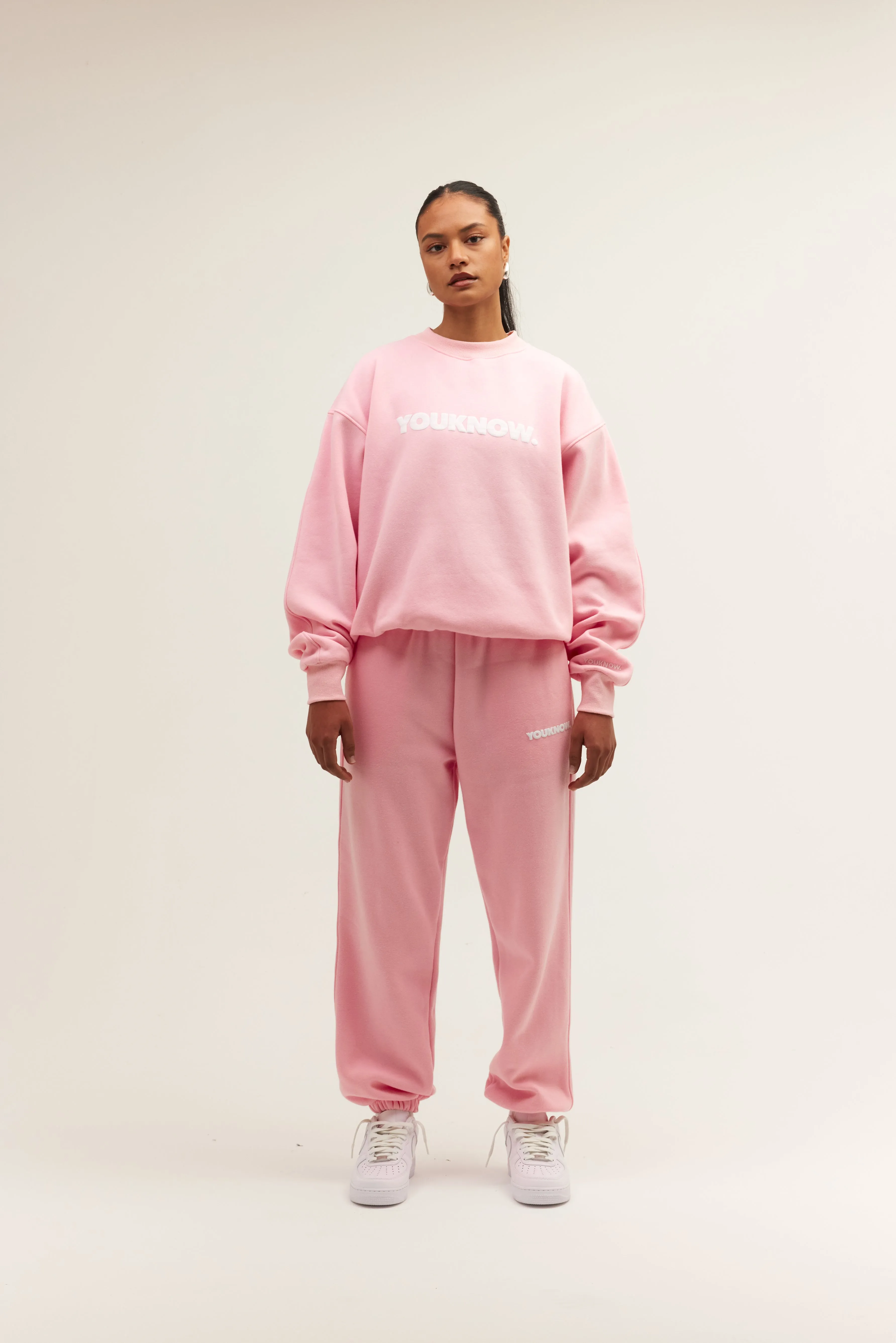 BLOCK CUFFED SWEATPANTS | PINK