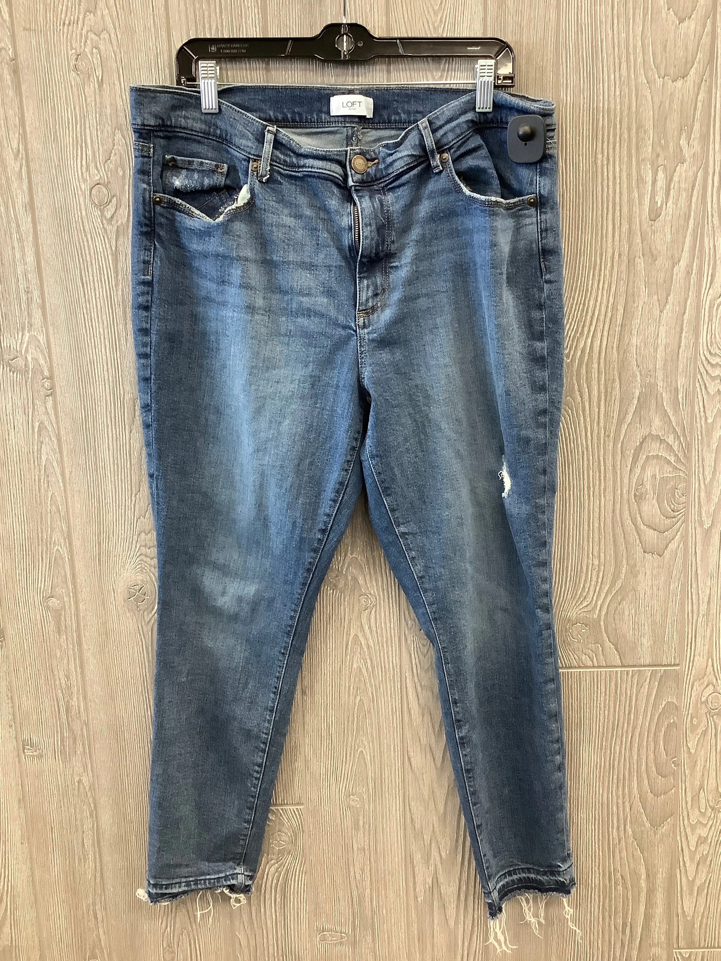 Blue Denim Jeans Skinny Loft, Size 16