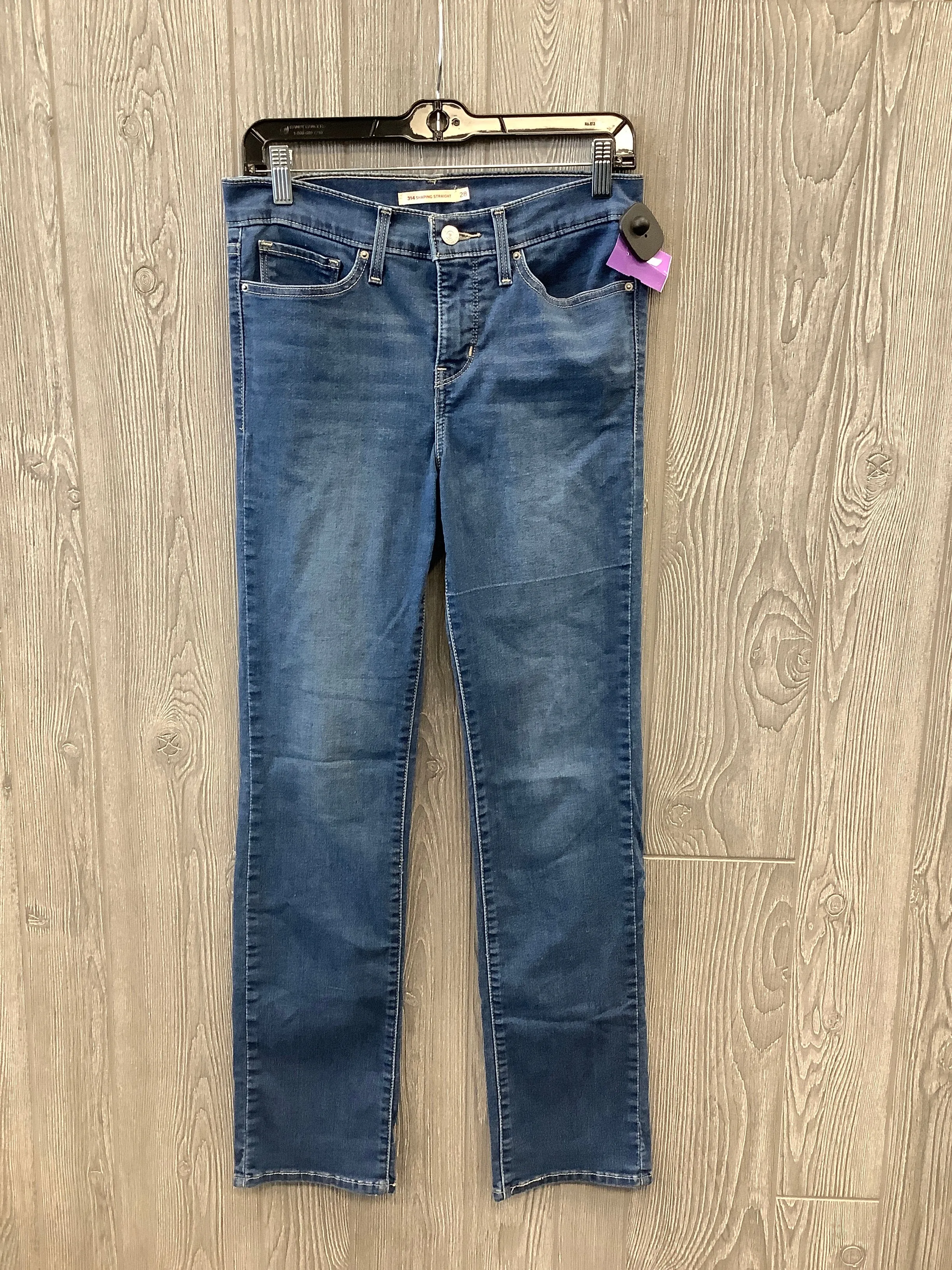 Blue Denim Jeans Straight Levis, Size 6