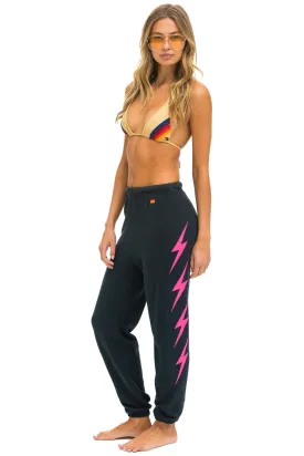 BOLT 4 SWEATPANTS - CHARCOAL // NEON PINK