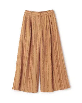 Border Fringe Wide Leg Pants