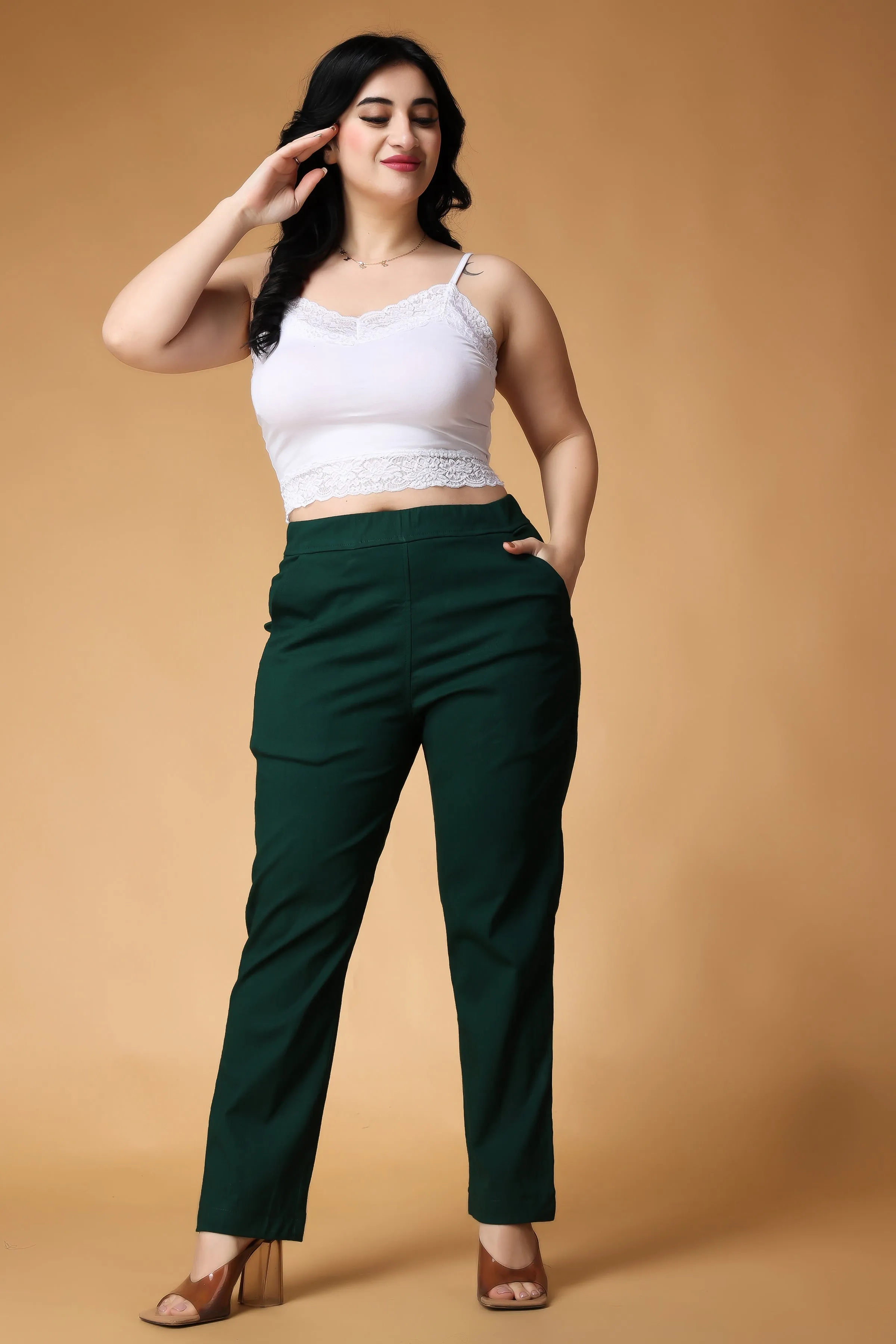 Bottle Green Lycra Pants