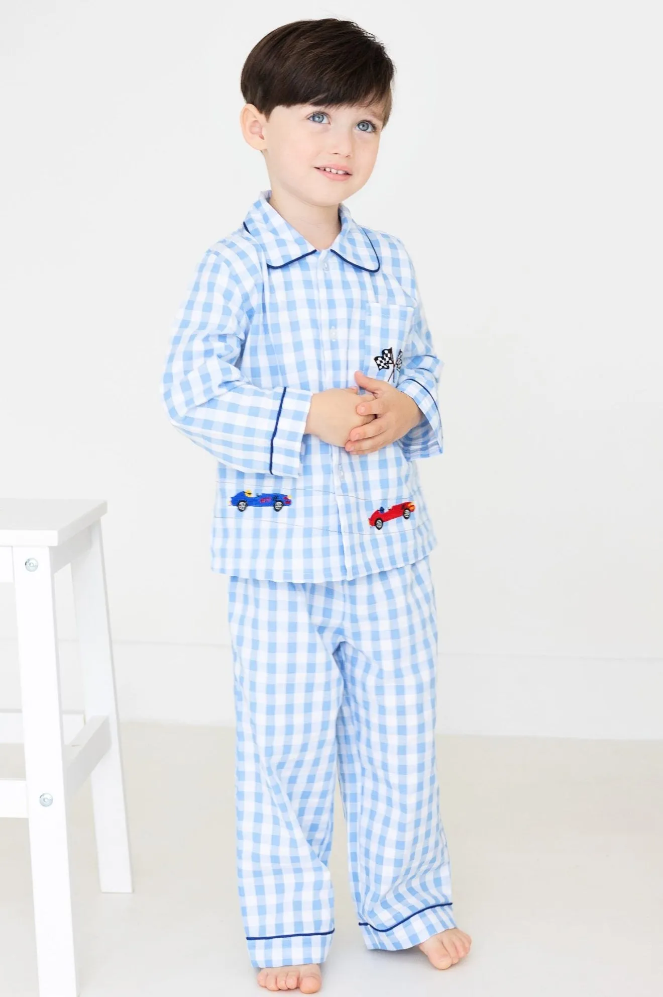 Boy’s Racing Car Checked Pyjamas