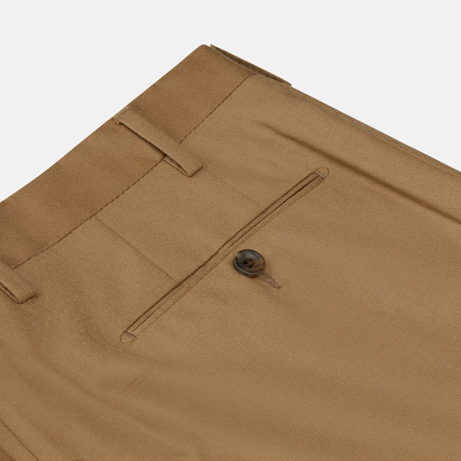 Brown Wool Single Pleat Gerry Trousers