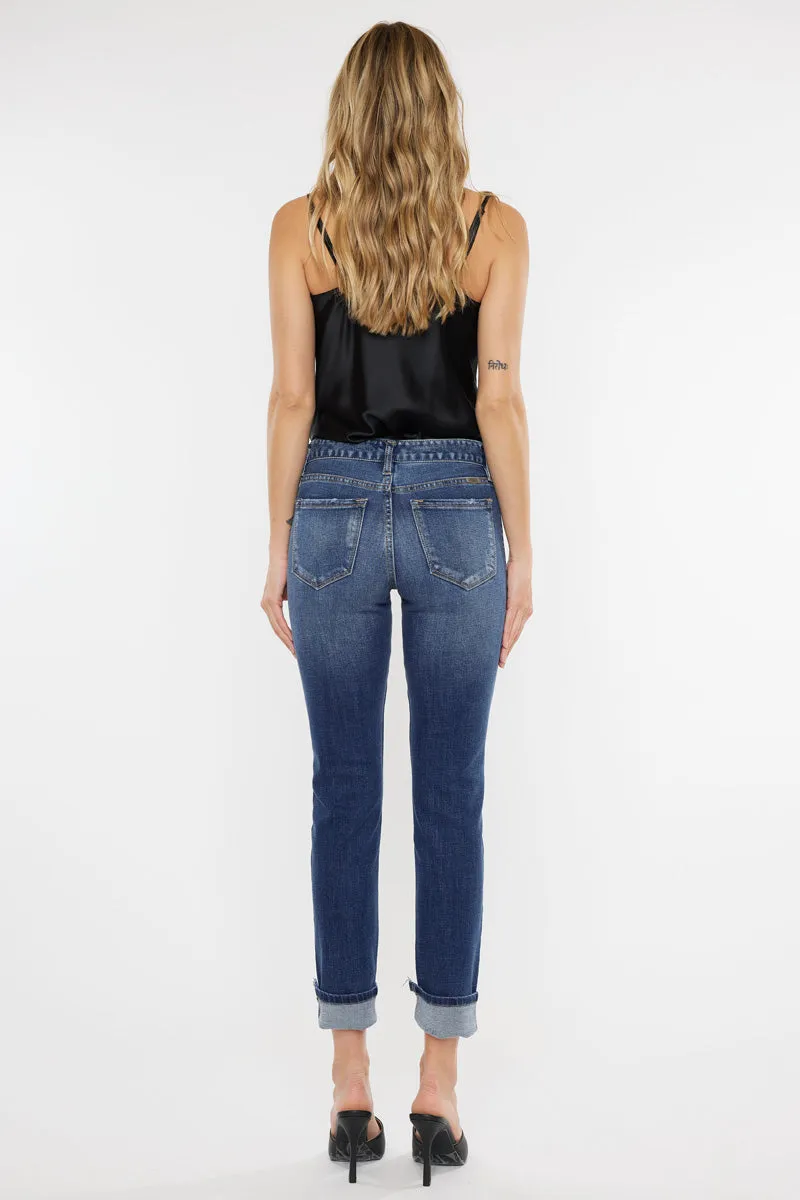 Cane Mid Rise Slim Straight Leg Jeans