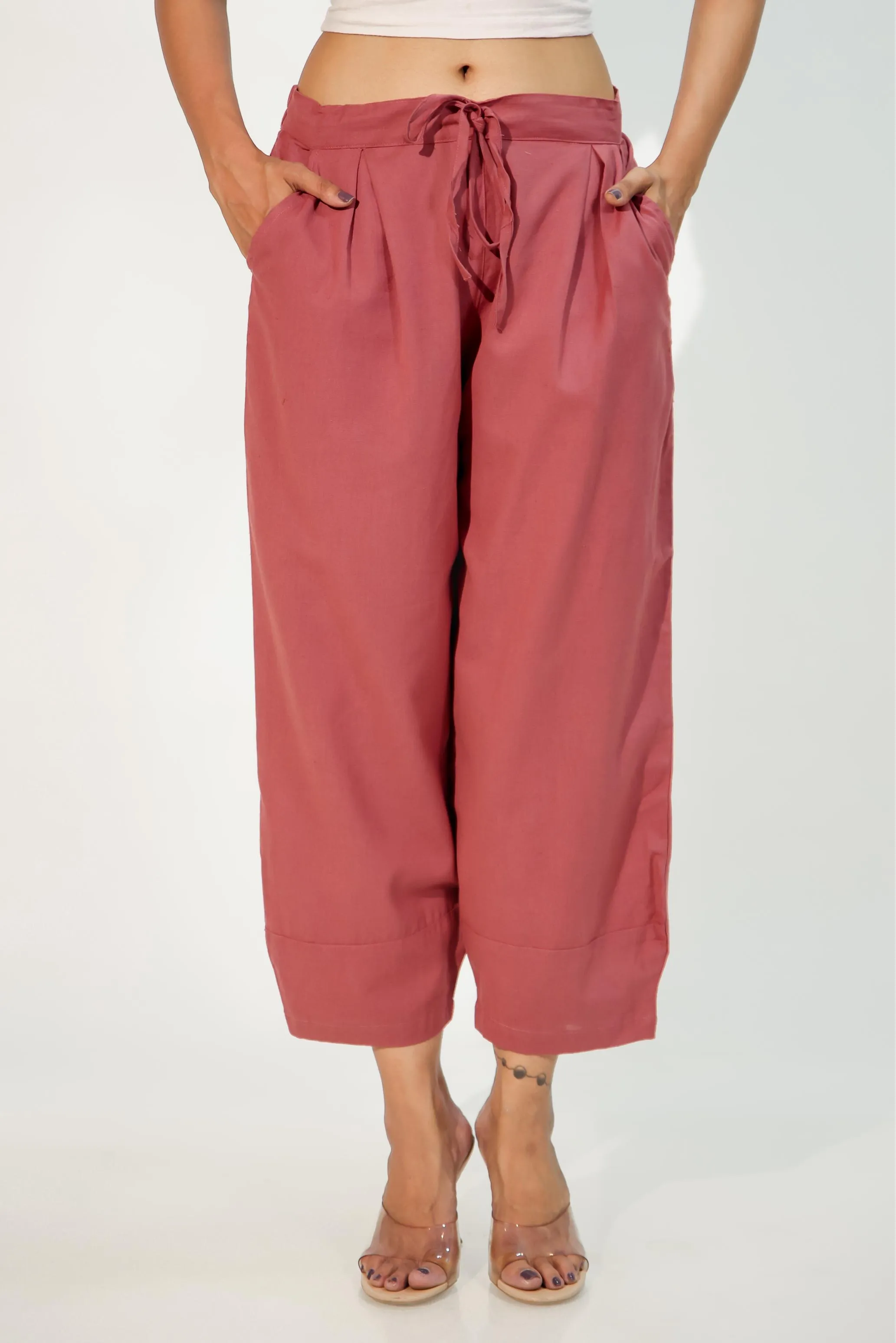 Carnation Red Women's Regular-Fit Trousers