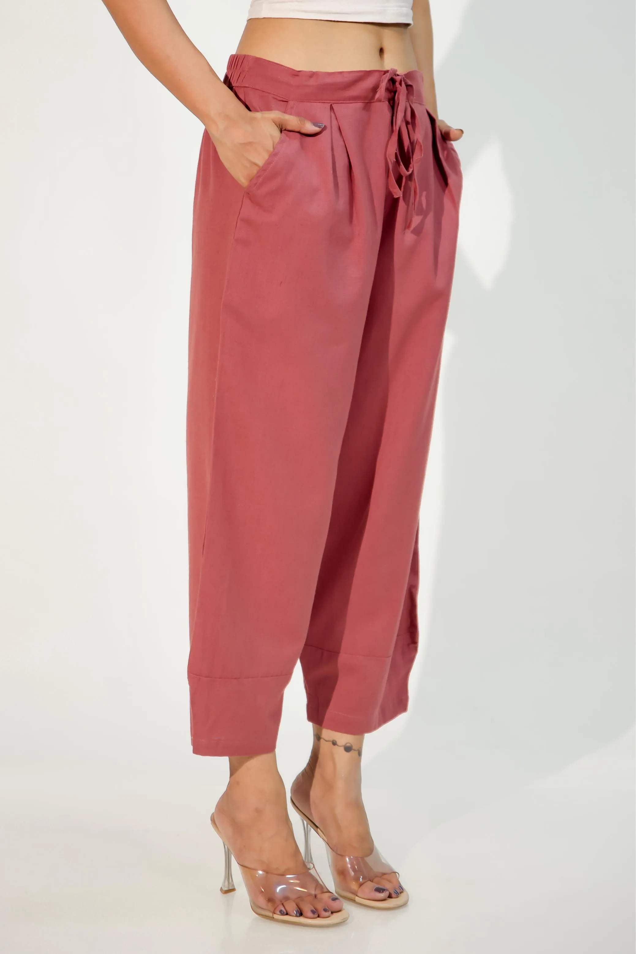 Carnation Red Women's Regular-Fit Trousers