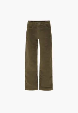 Carol Loose Corduroy - Medium Length - Dark Olive