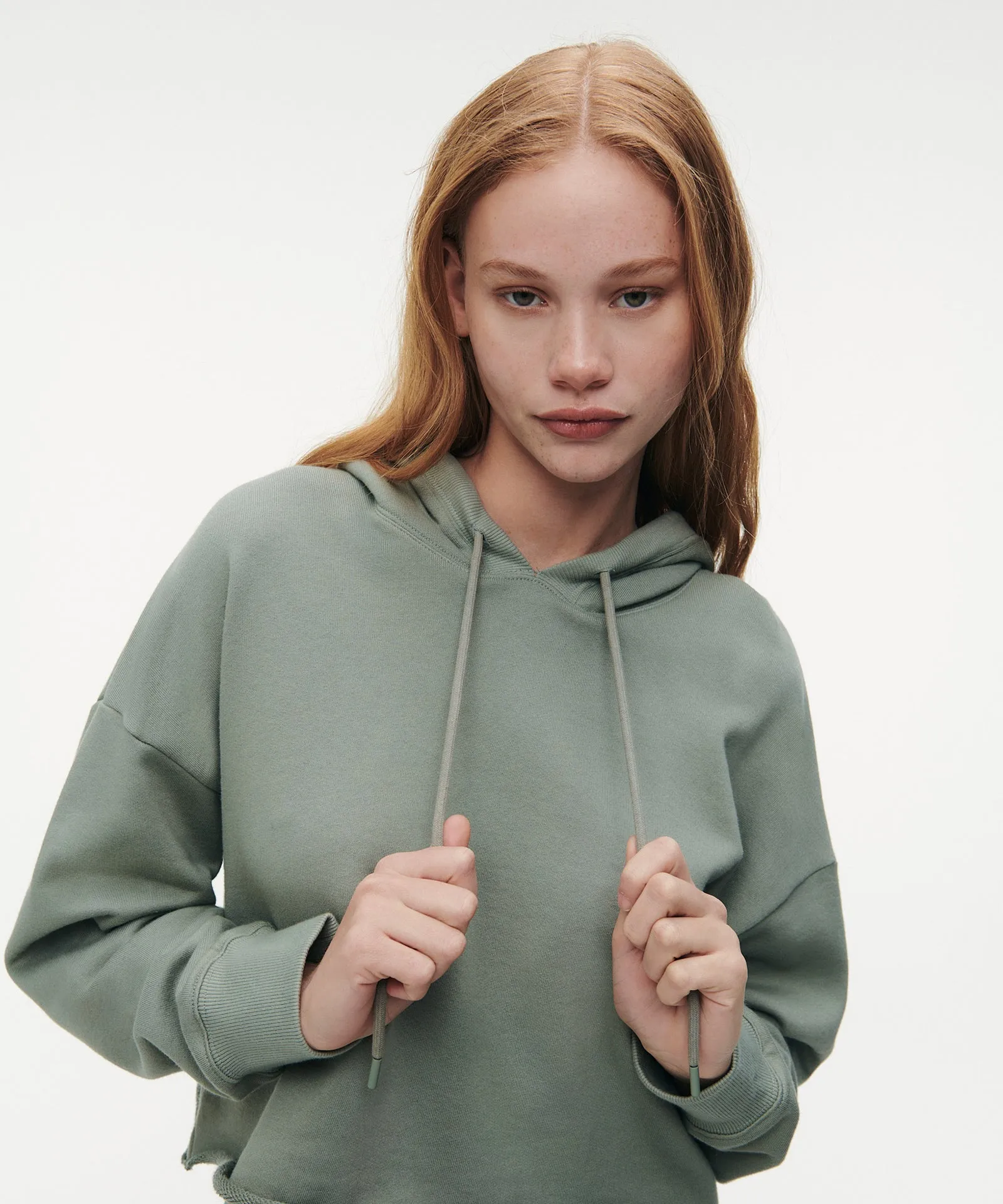 Cashmere Terry Cropped Hoodie