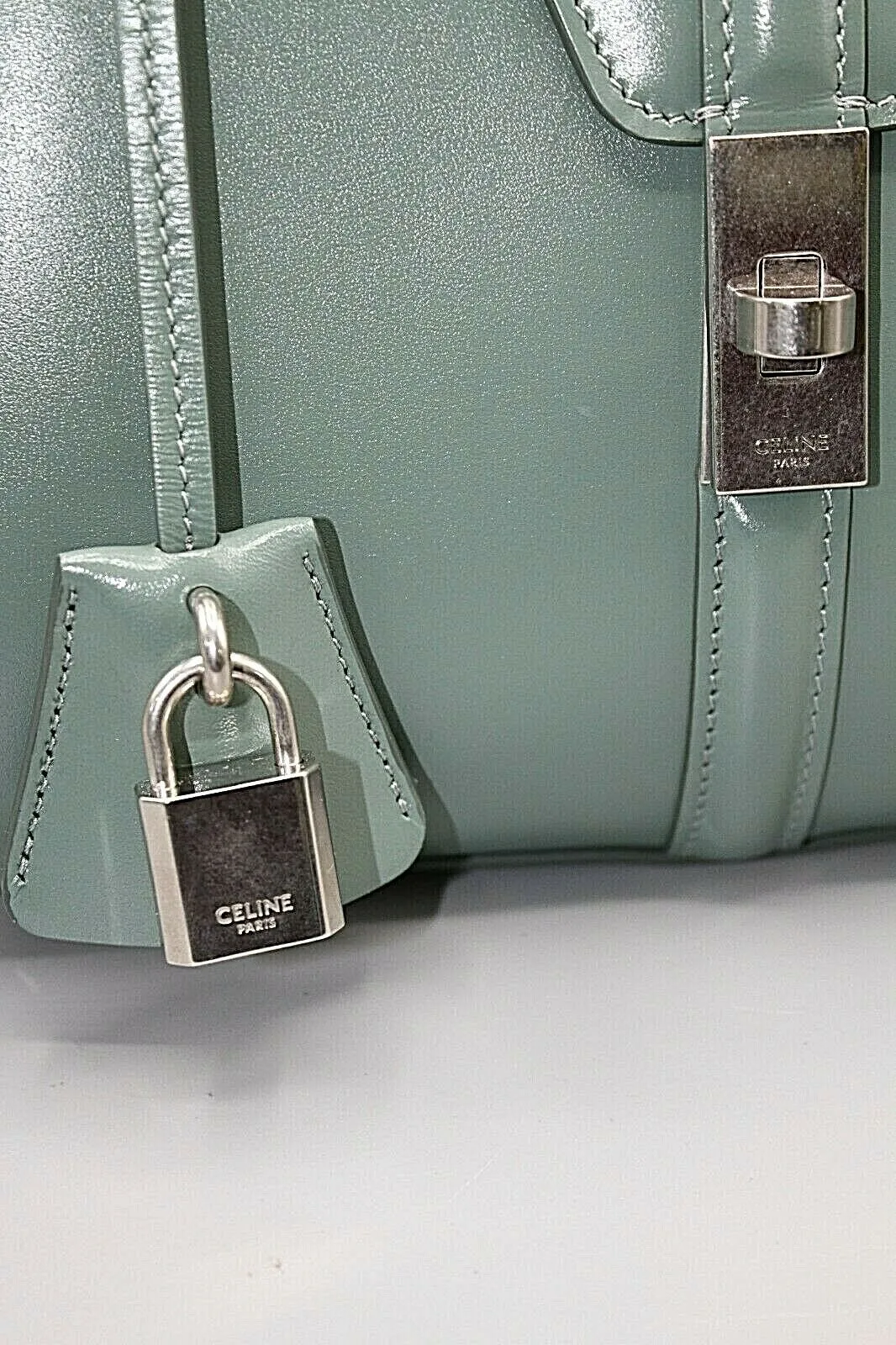 Celine 16 Bag Womens Medium in Celadon Satinated Calfskin 188003BEY.29CN