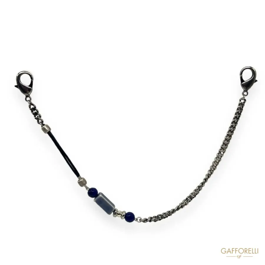 Chain for Men's Trousers with Blue Details- Art. U506- Gafforelli Srl