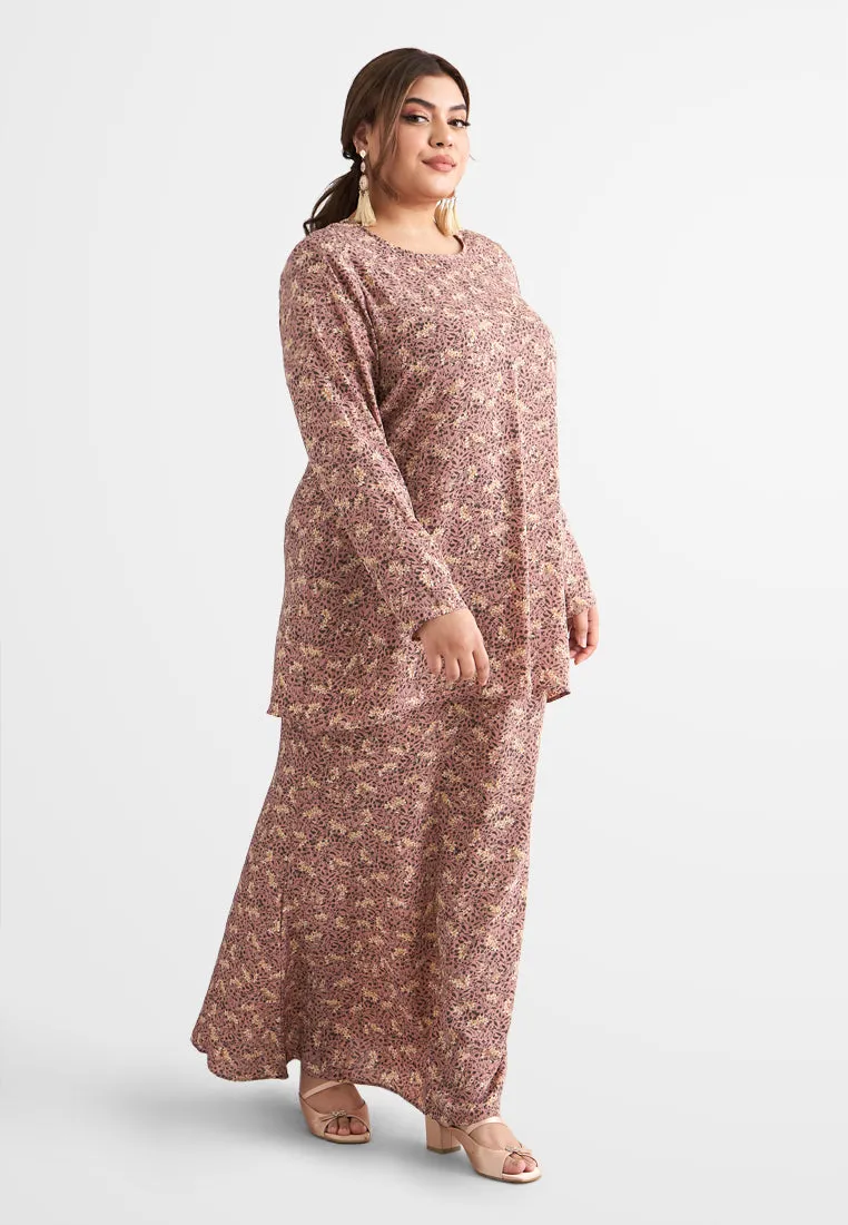 Chasmeena Raya4All Classic Kurung Set - Dusty Pink