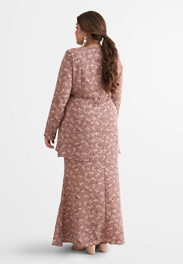 Chasmeena Raya4All Classic Kurung Set - Dusty Pink