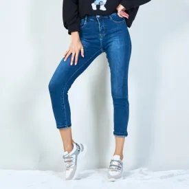 Classic cuffed ankle jeans wholesale