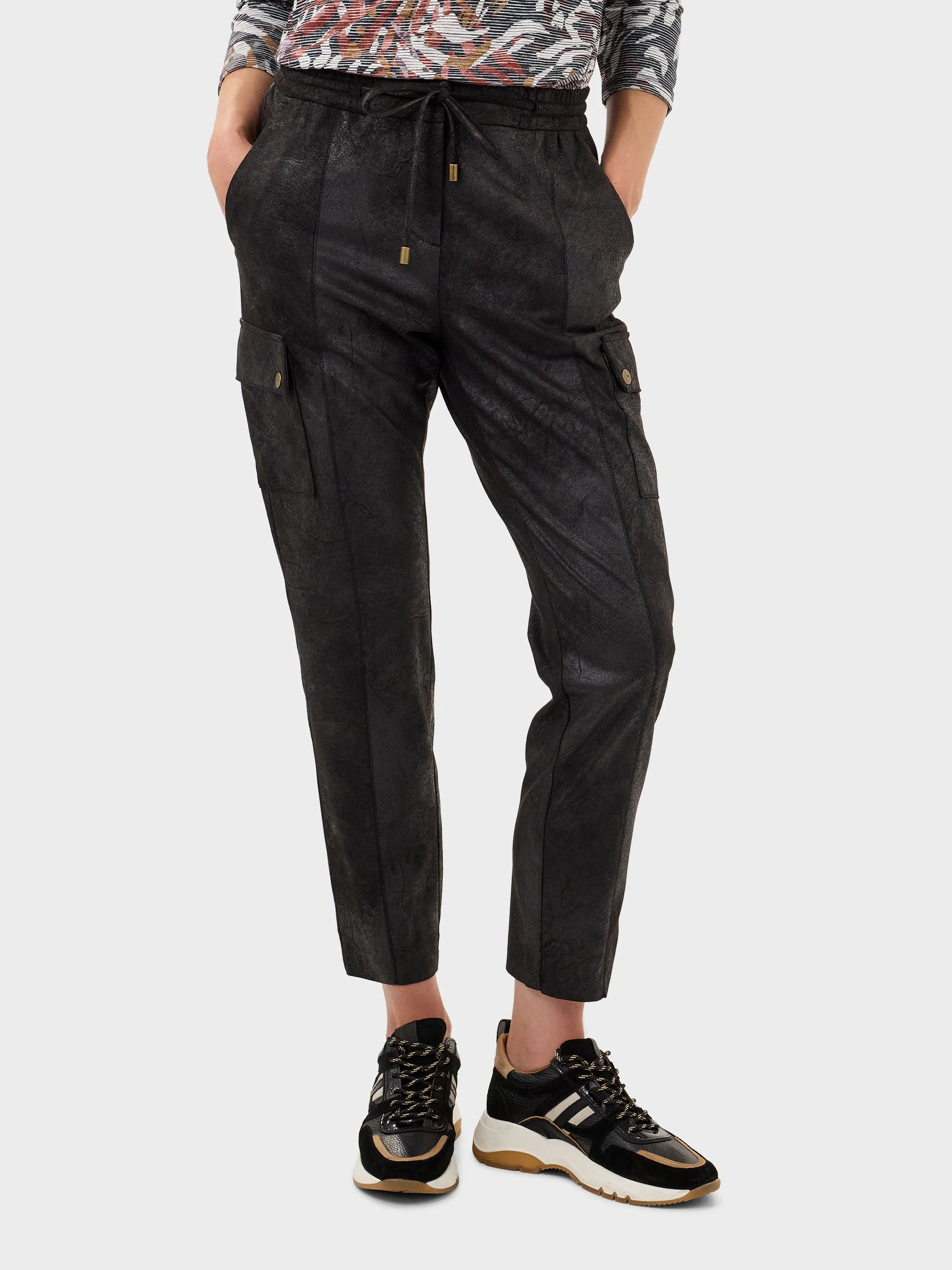 Coated pant with cord - Almost Black