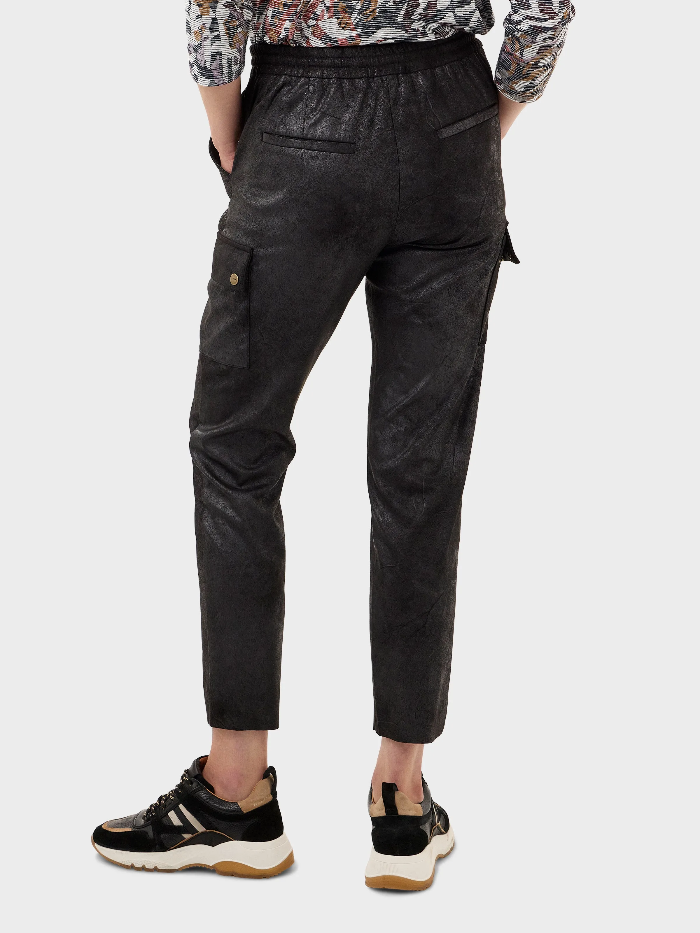 Coated pant with cord - Almost Black