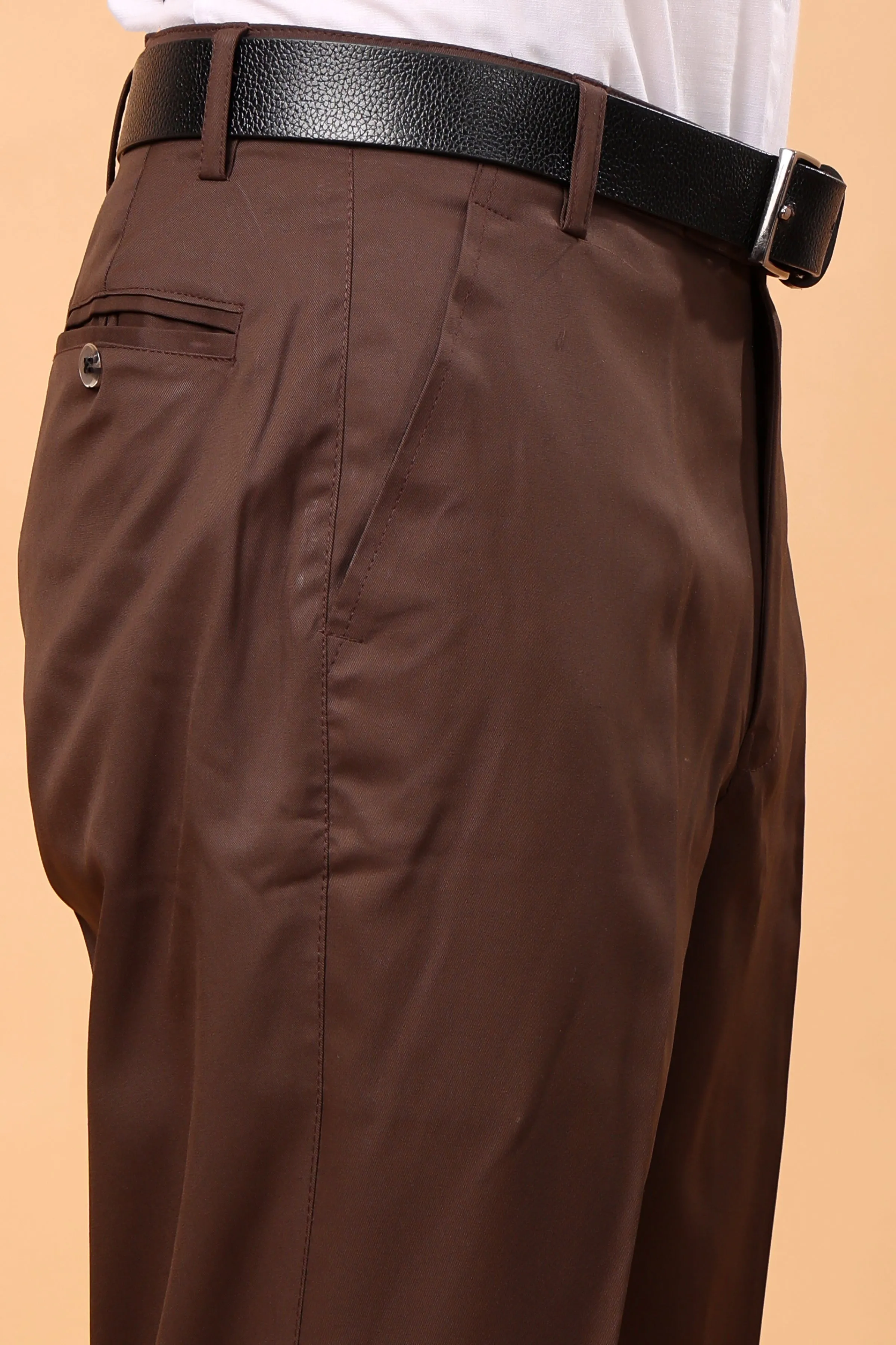 Cocoa Classic Solid Formal Trousers