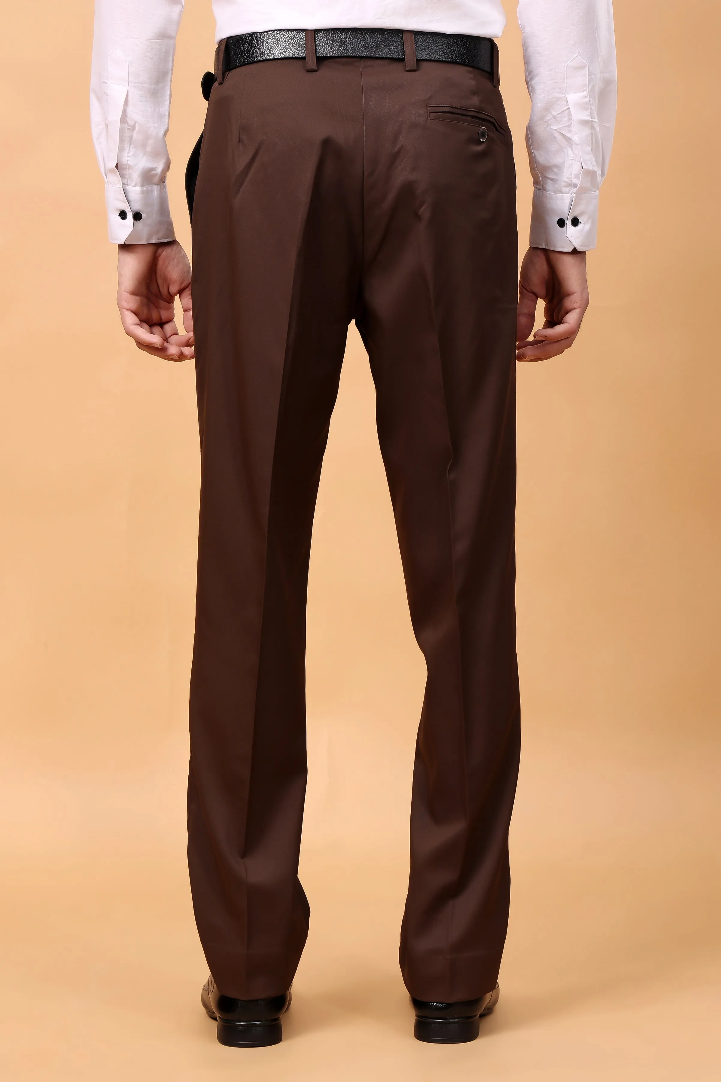 Cocoa Classic Solid Formal Trousers