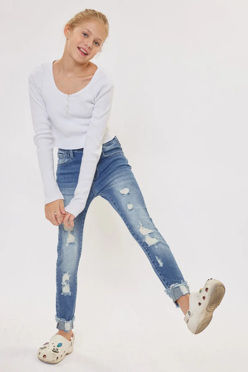 Cole High Rise Ankle Skinny Kid Jeans