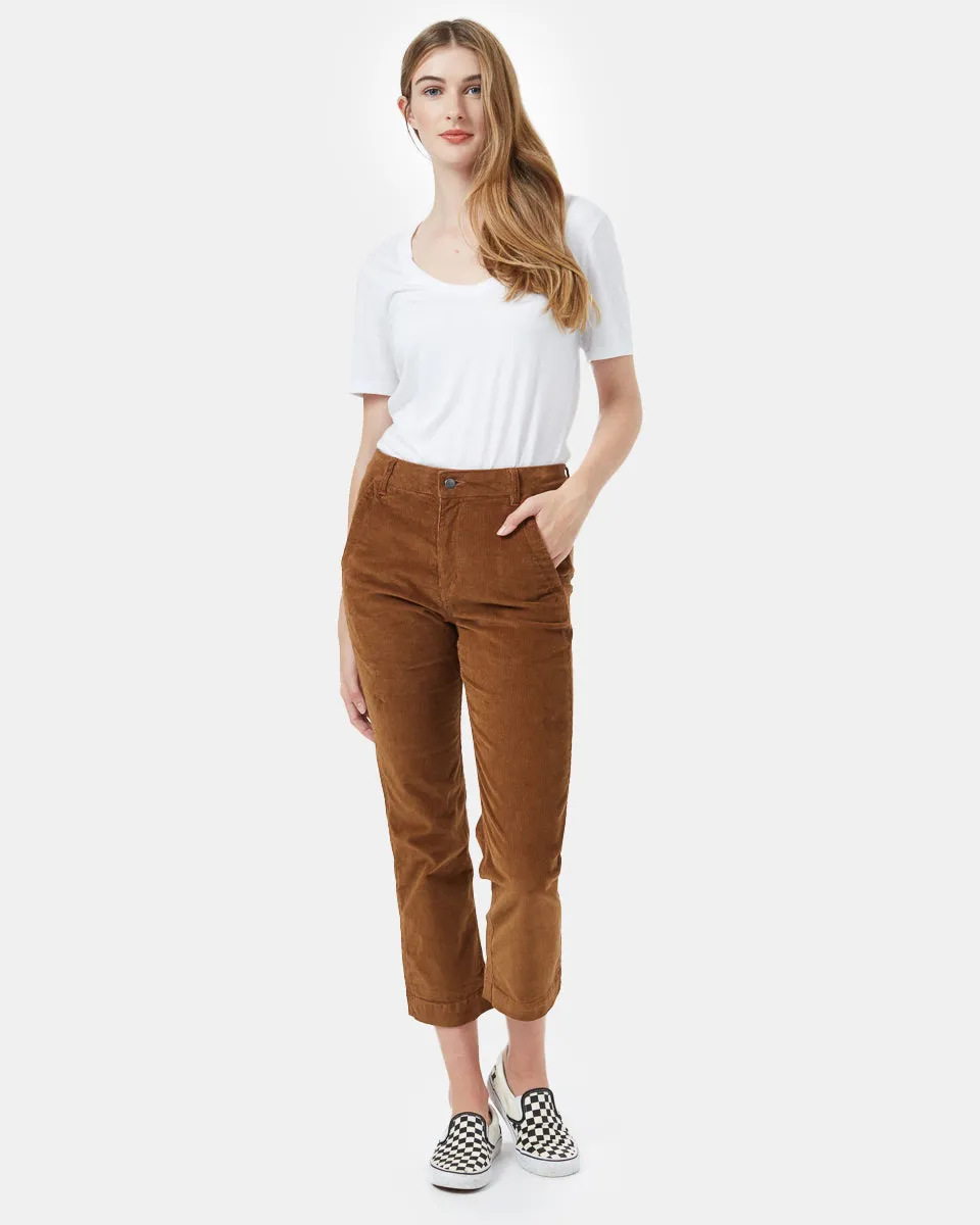 Corduroy Cropped Straight Leg Pant