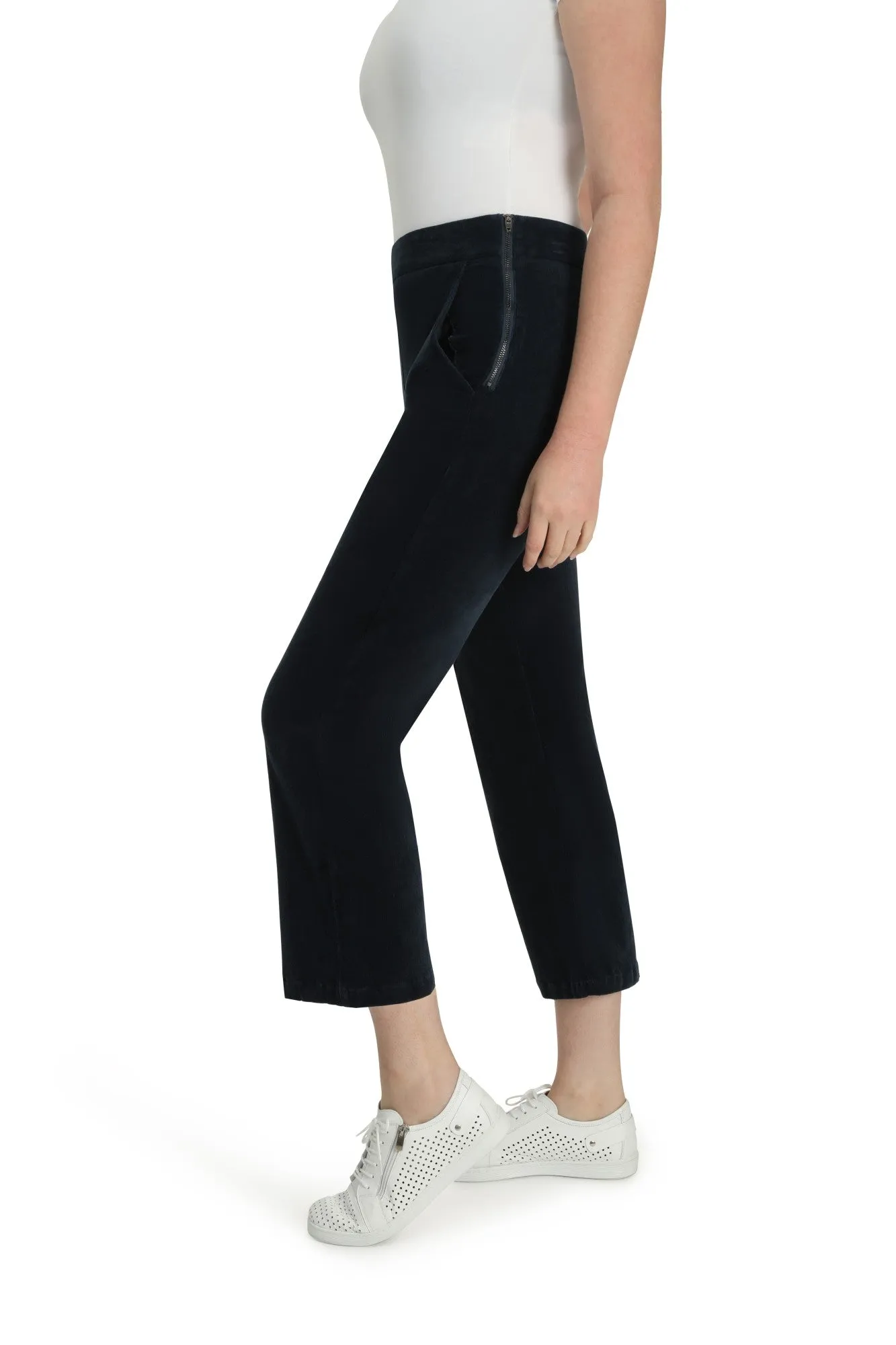 Corduroy wide leg Crop Pants | INDIGO | 6190ZR